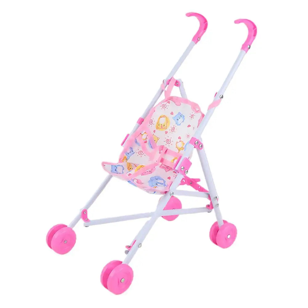 Trendy Interactive Dolls Pram Play Toys Plastic Doll Handcart Stable Baby Stroller for Boys Girls Babies
