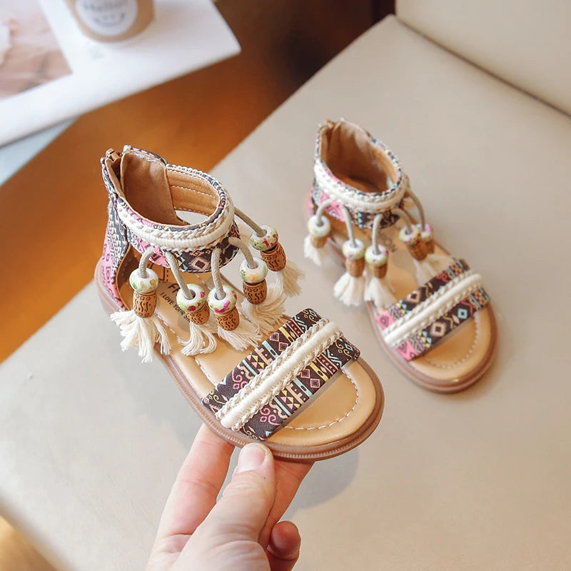 Girls Sandals Ethnic Retro Children Fashion Casual Shoes
