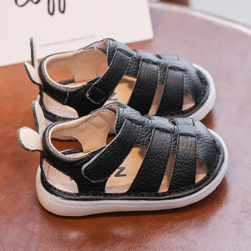 Baby Girls Boys Sandals 2025 Summer Infant Toddler Shoes Genuine Leather Soft-soled School Kids Shoes Children Beach Sandals