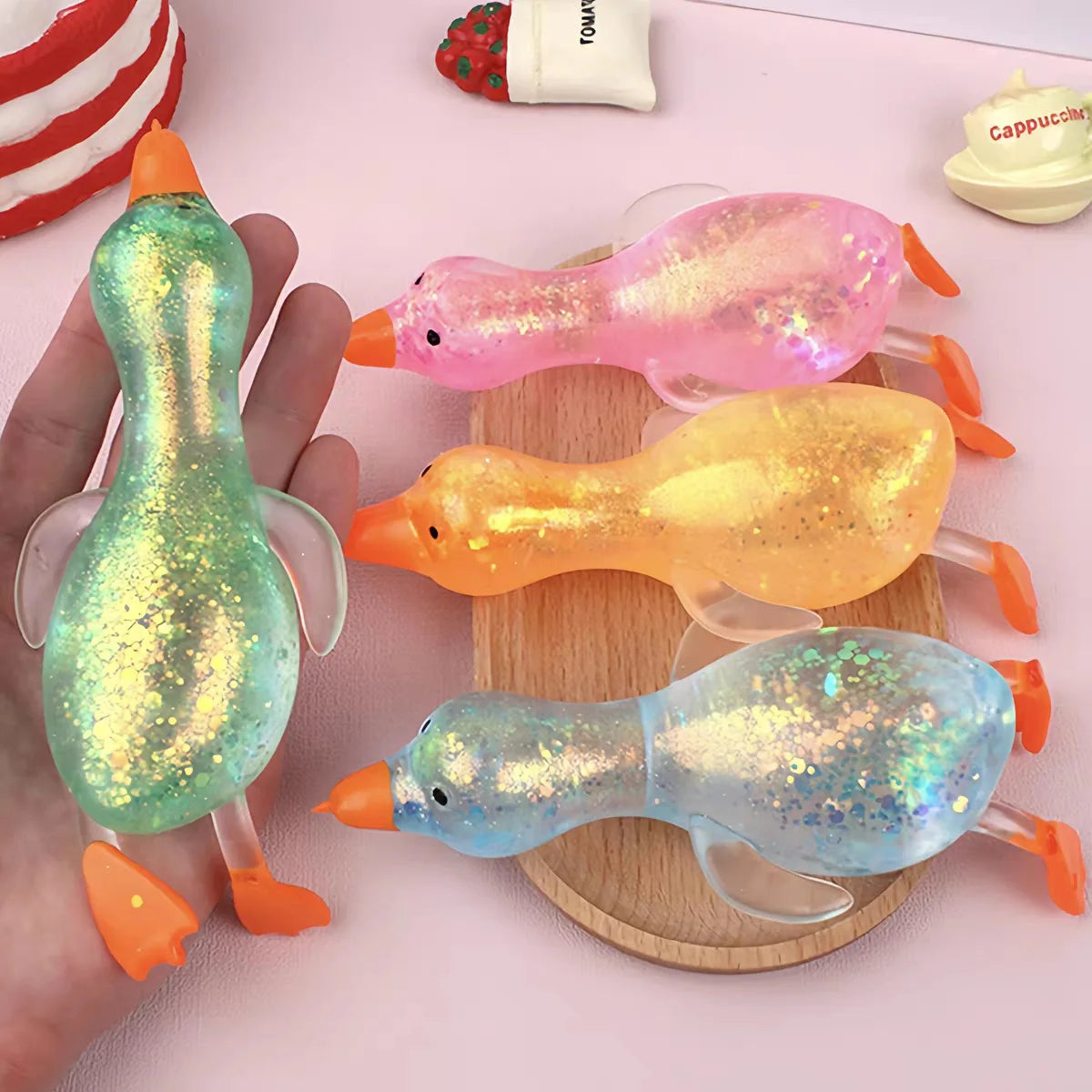 Funny Cute Stretchy Soft Duck Squishy Toys Squeeze Stress Relief Toys Squishy Fidget Toys Party Favors Kids Birthday Gift