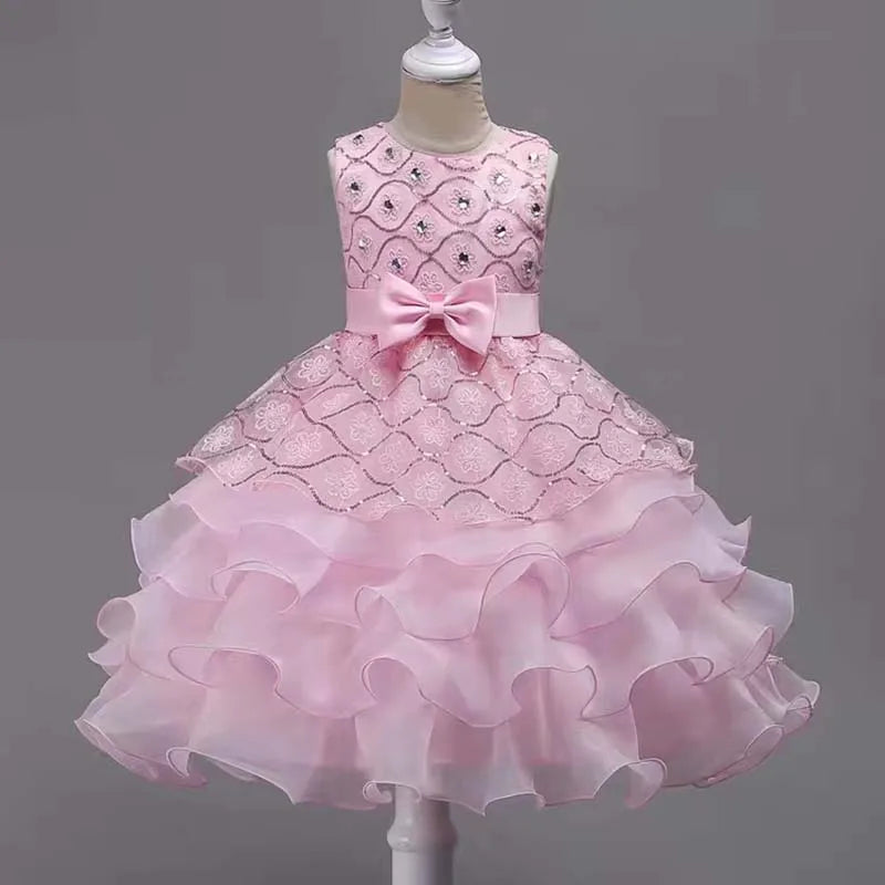 Flower Girl Dress For Wedding Baby Girl 2-8 Years Birthday Outfits Children's Girls First Communion Dresses Girl Kids Party Wear