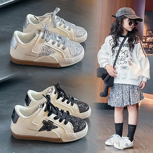 Girls' Shoes 2026 Spring New Casual Versatile Little Girls Star Sneakers Spring and Autumn Children's Sports Kids Shoes
