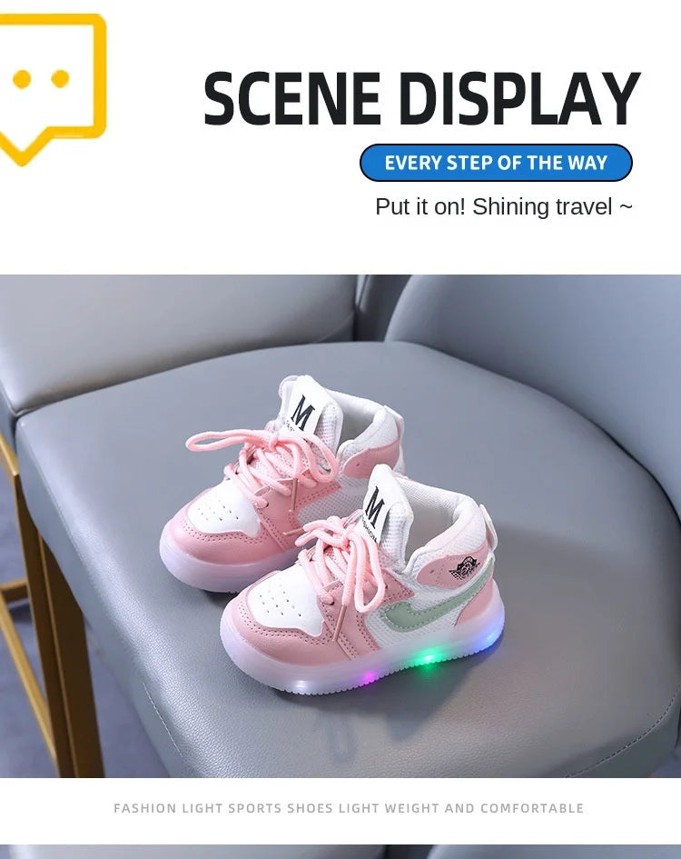 Junior Children Luminous Shoes for Toddlers with LED Lights
