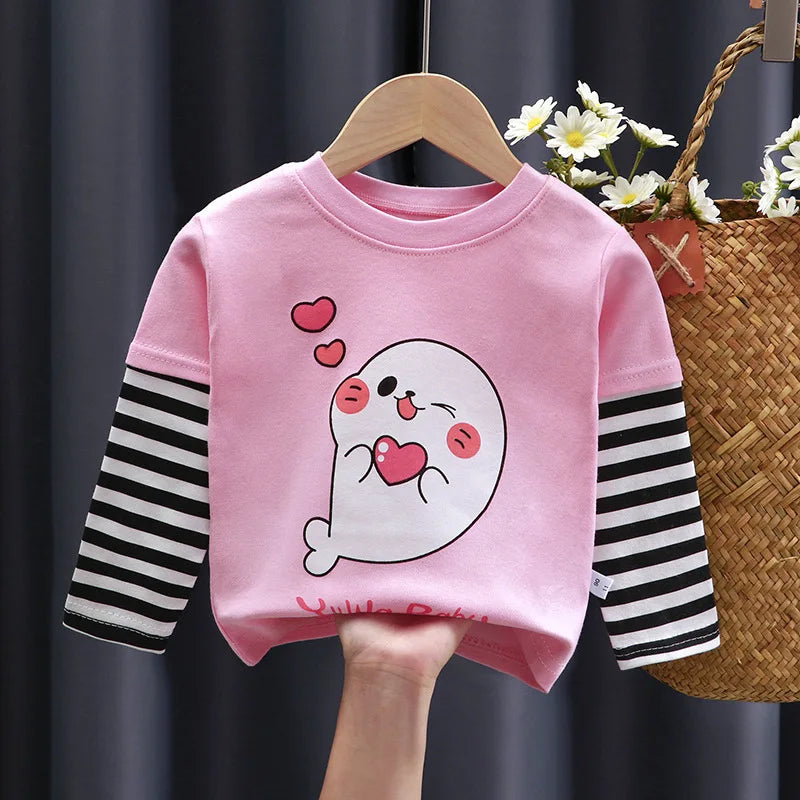 Sandro Long-Sleeved Cartoon Tees - GuGuTon baby store - Baby Fashion - Toddlers Outfits - Babies Outfits - Toddler Clothes - Kids Clothing - Newborn Clothes - Newborn Wear - Kids Wear - Trending Clothes - Trending Outfits - Fall Fashion - Winter Fashion - Girls Clothes - Boys Clothes - Babies Wear - Kids Accessories - KidsWear - Summer Clothes - Summer Fashion - Summer Trend - Falls Sweaters - Tops - Bottom - Jeans - Blouse - Dresses - Newborn Dresses - Toys