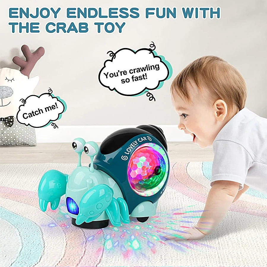 Luminous Snail Toy,Baby Electric Snail Toy, Musical Crawling Toys