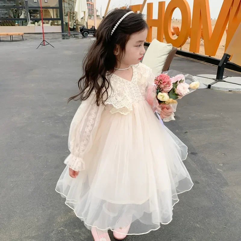 Autumn Winter Girls Dress Birthday Party Baby Long Sleeve Dresses
