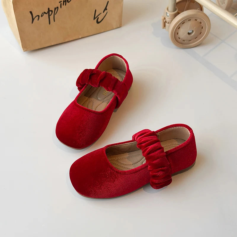 Spring Girl's Casual Shoes Round Toe Shallow Hook-loop Chic Kid's Flat Shoe Solid Colors Anti-slip Daily Comfy Children Shoe