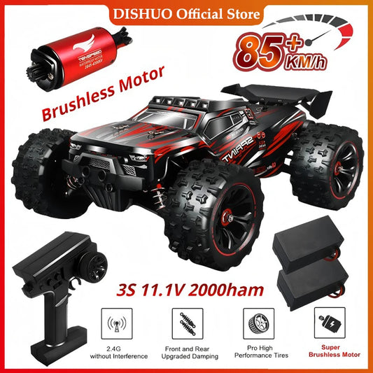1:16 85KM/H Or 50KM/H 4WD RC Car With LED Remote Control Cars High Speed Drift Monster 4x4 Truck for Kids vs Wltoys 124017 Toys