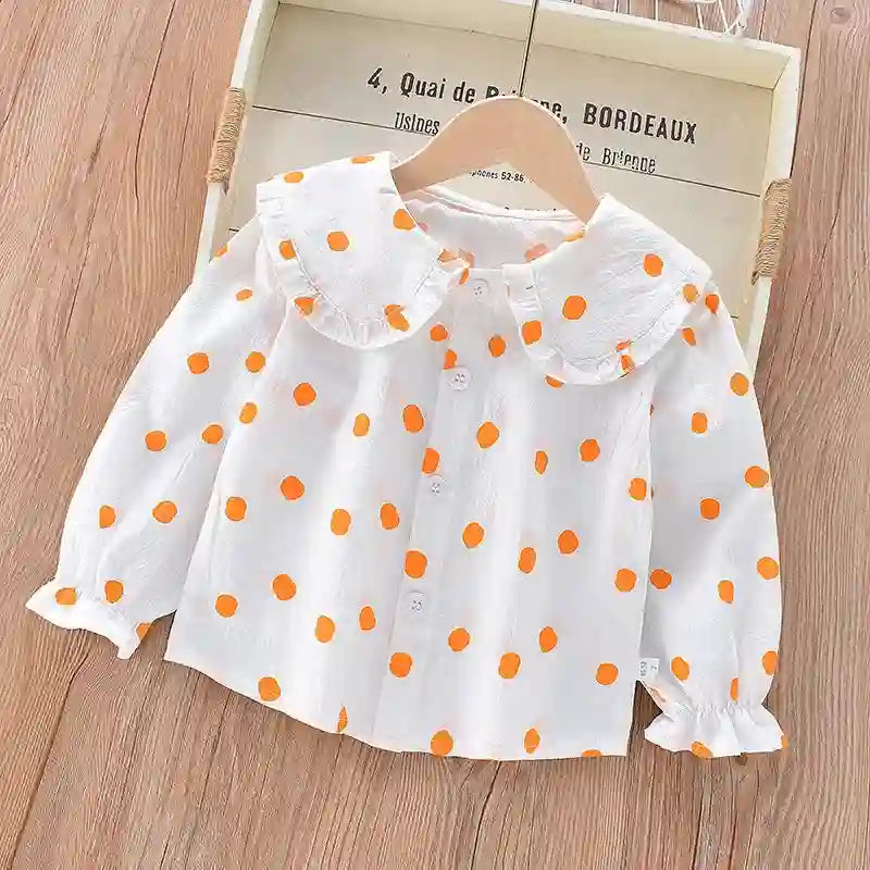 Sailyn Long-Sleeved Cotton Lapel Lace Top