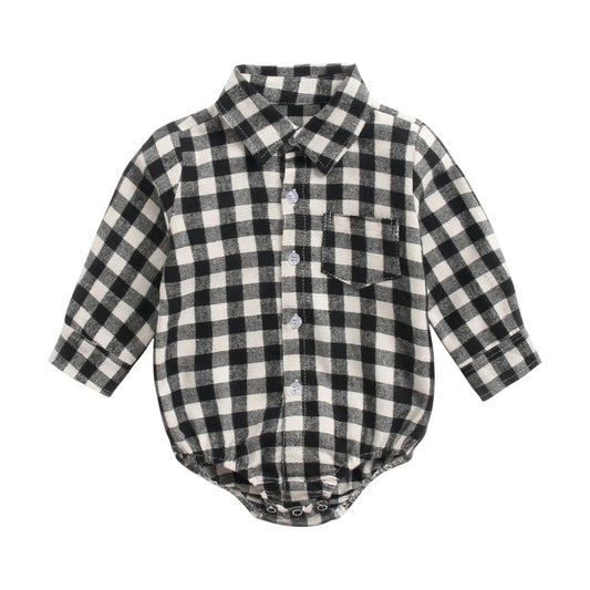 Boys Button Up Bodysuit