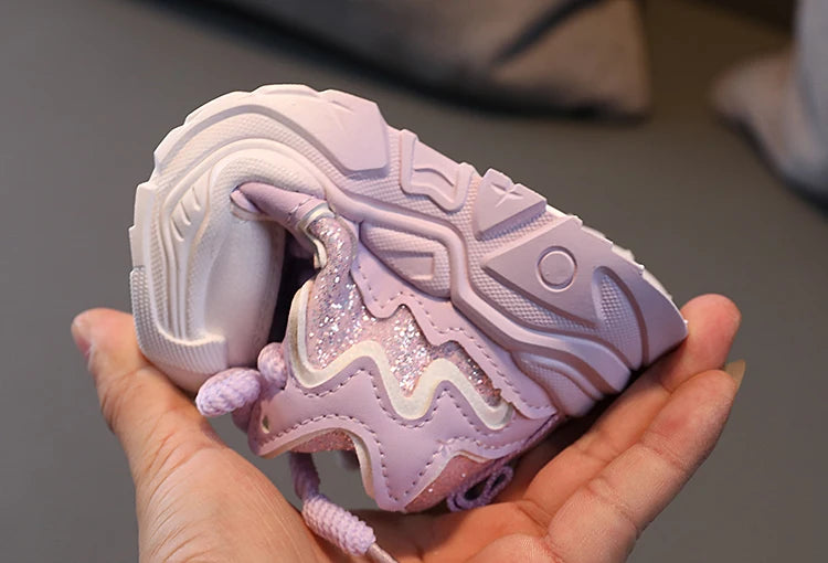 Children's Shoes 2026 New Toddler Girls Sport Shoes Soft Sole Breathable Outdoor Tennis Fashion Kids Sneakers EU21-30