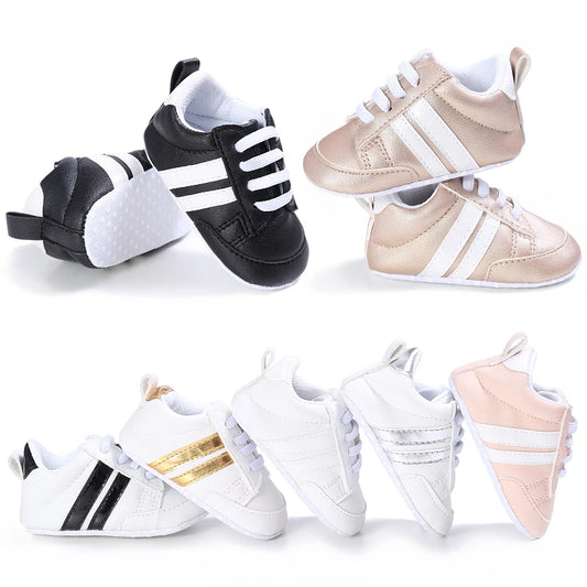 Toddler Baby Girl Shoes 0 to 3 6 9 12 18 24 Months Casual Cute Gold White Baby Boy Shoes