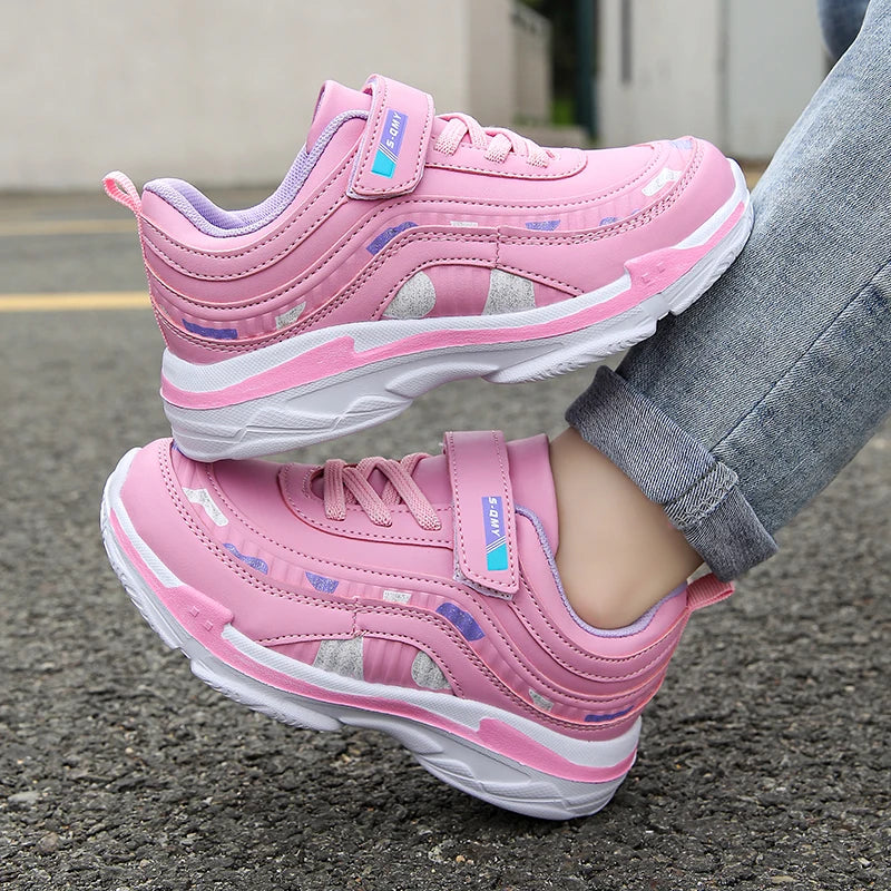 Girls Running Shoes Kids Sports Casual Sneakers Breathable Lightweight