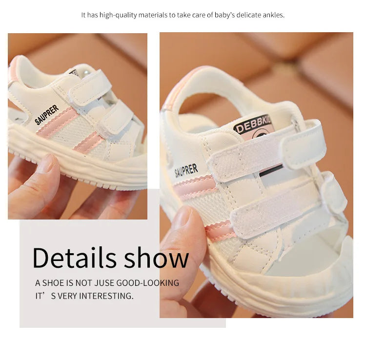 Summer Toddler Sandals Baby Girl Shoes White Color Soft Sole Breathable Boys
