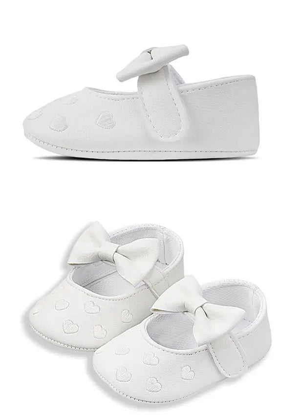 Baby Shoes Classic Dress Cute Bow-knot Heart Anti-slip Soft Sole
