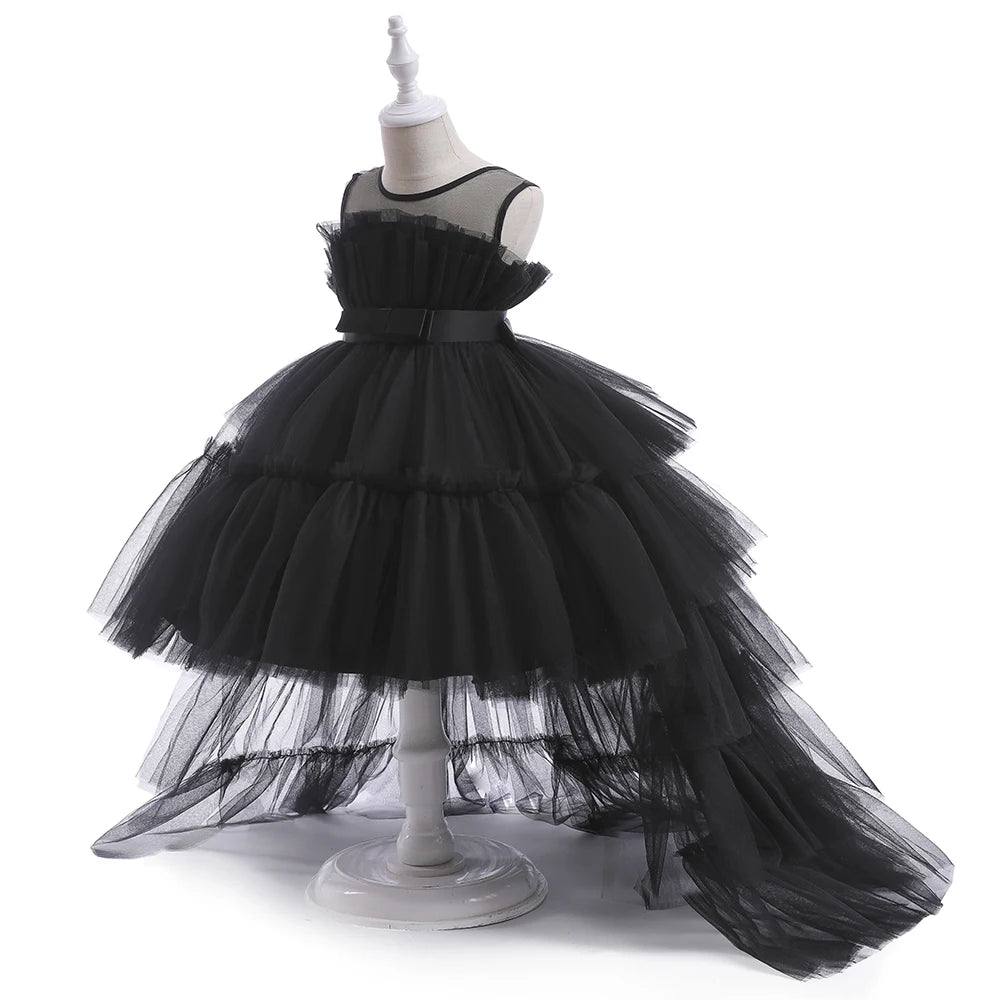 Summer Baptism Bridesmaids Party Baby Girls Dresses Tulle Trailing Wedding Birthday Princess Dress