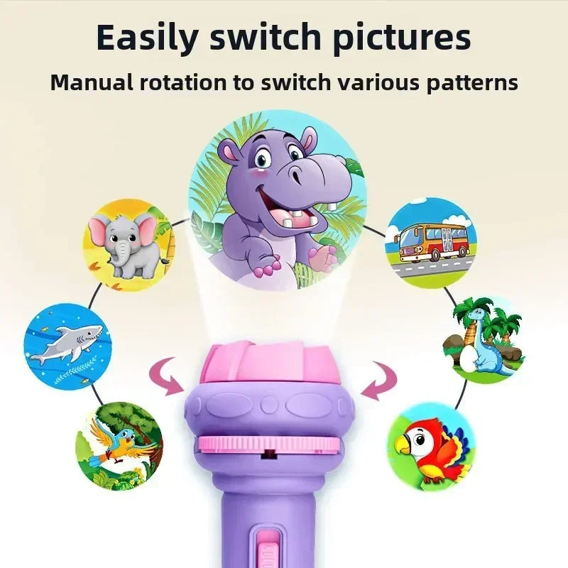 Flashlight Projector Torch Lamp Toy Cute Cartoon Creativity Toy