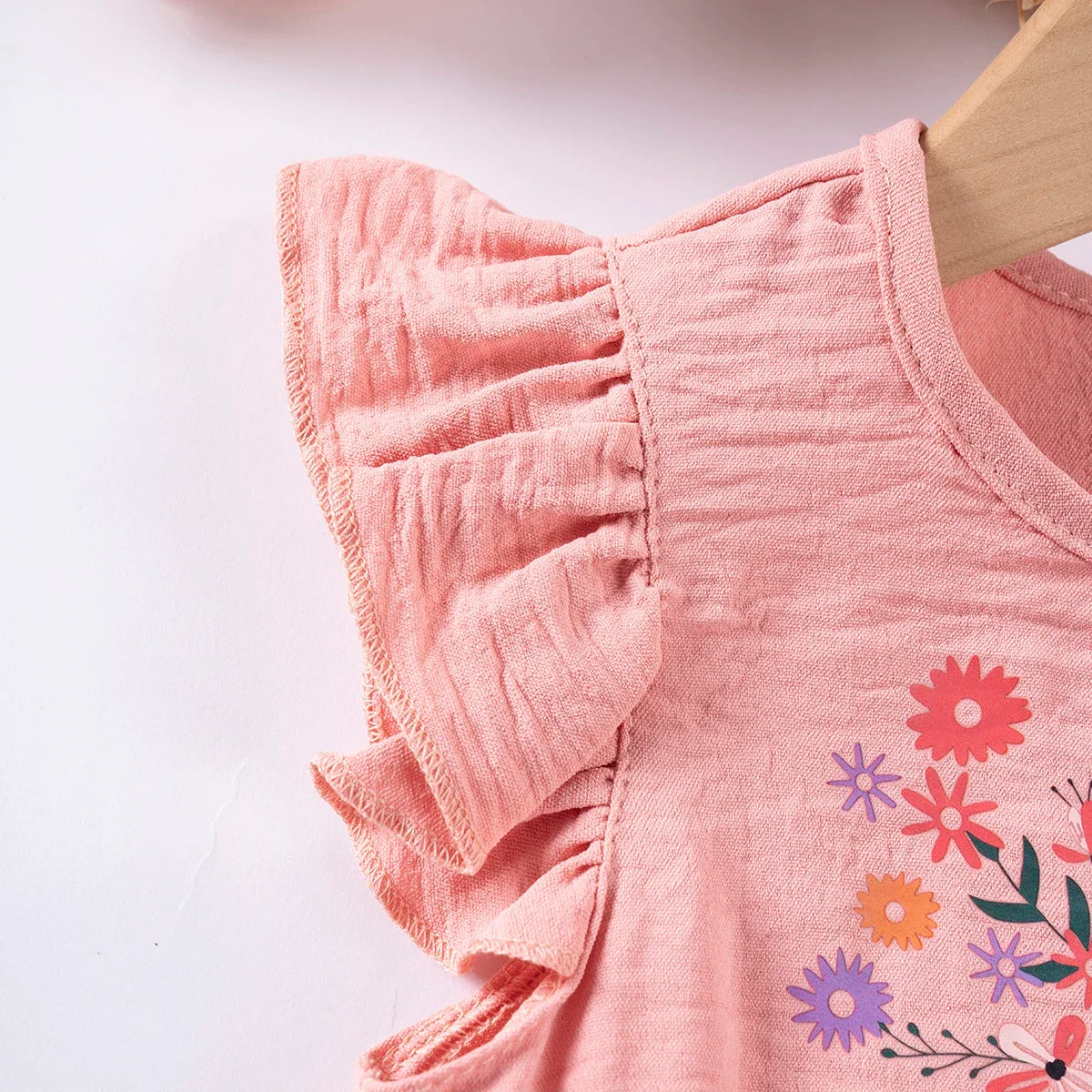 New Summer Toddler Girl Dress Small Fly Sleeve Floral Dress