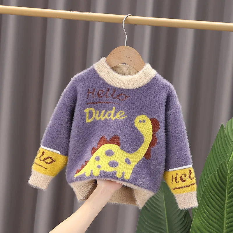 Leonardo Dinosaur Cashmere Sweater - GuGuTon baby store - Baby Fashion - Toddlers Outfits - Babies Outfits - Toddler Clothes - Kids Clothing - Newborn Clothes - Newborn Wear - Kids Wear - Trending Clothes - Trending Outfits - Fall Fashion - Winter Fashion - Girls Clothes - Boys Clothes - Babies Wear - Kids Accessories - KidsWear - Summer Clothes - Summer Fashion - Summer Trend - Falls Sweaters - Tops - Bottom - Jeans - Blouse - Dresses - Newborn Dresses - Toys