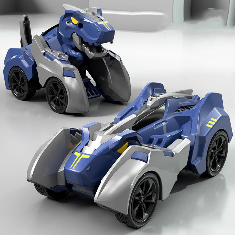 2 In 1 Transforming Dinosaur Car Automatic Transform Robot Diecasts