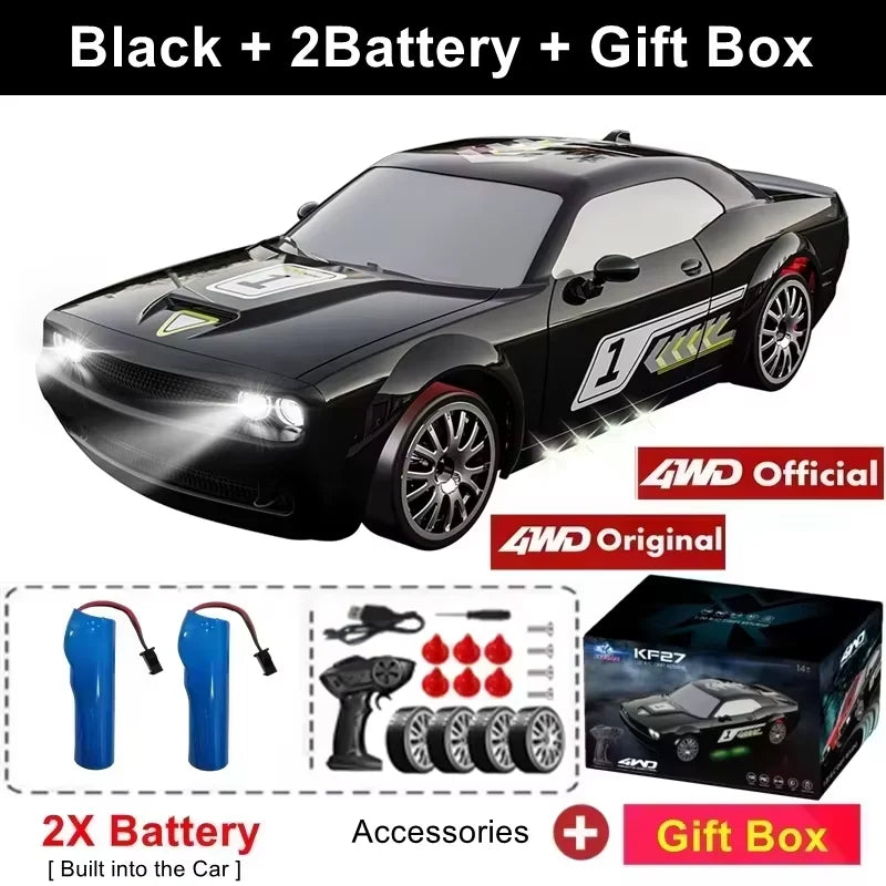 Remote Control RC Drift Car with LED Lights 2.4G Radio 4WD 20KM/H High Speed RTR RC Racing Truck Vehicle Toy Gift for Kid Adult