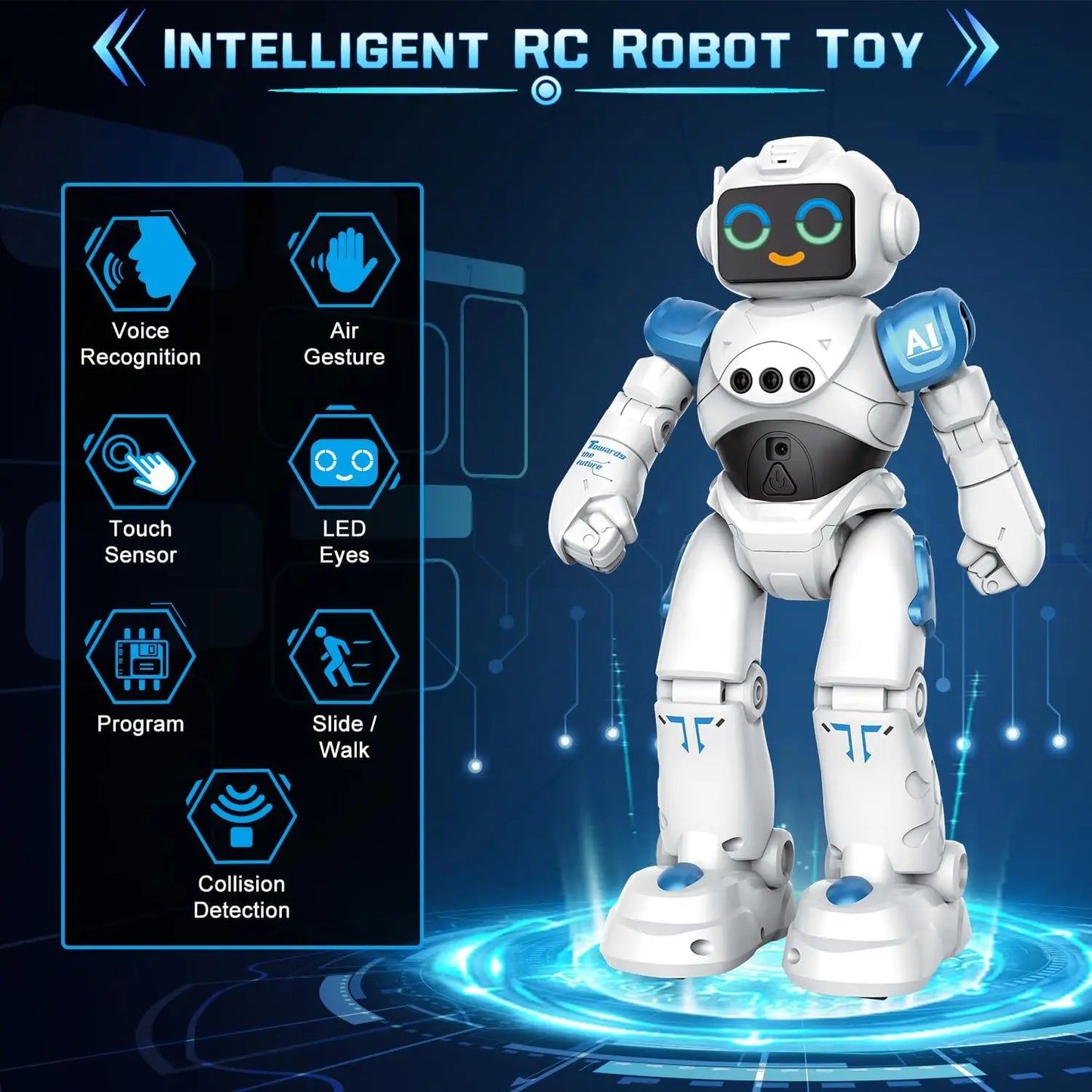 VATOS RC Robot Toy for Kids Smart Talking Voice Remote Control Robot