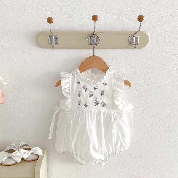 Floral Side Bow Romper