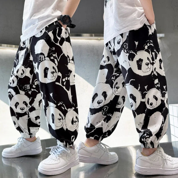 Liam harem pants loose thin breathable panda printed pants