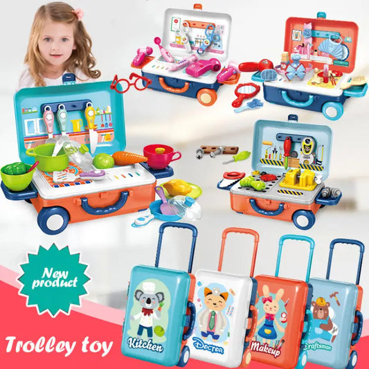 Children's Simulation Play House Kitchen Toys Girls Beauty Portable Tools Utensils Tableware