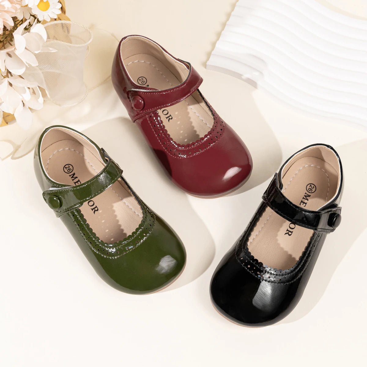 Girls' Leather Shoes 2025 Spring/Autumn New Simple Solid Color Kid's Princess Shoes Lightweight Children's Shoes 21-30