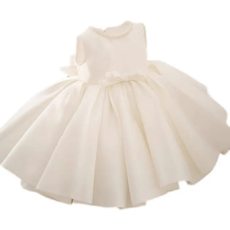 Baby Girl Dress For 1st Birthday, Piano Performance In White  Princess Dress