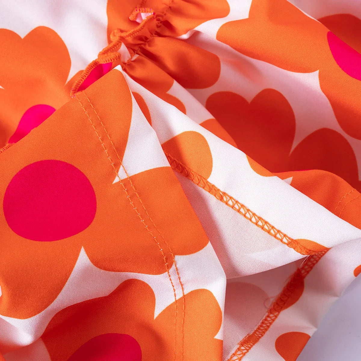 Summer Girls New Flying Sleeve Dress Floral Print Skirt