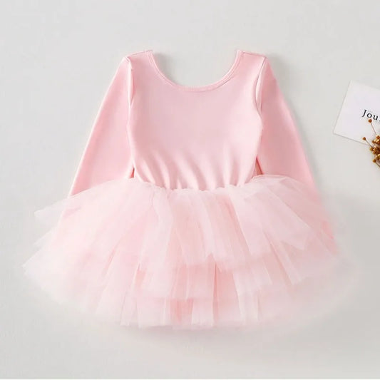 Baby Girl Princess Tutu Dress Long Sleeves Ballet Dress