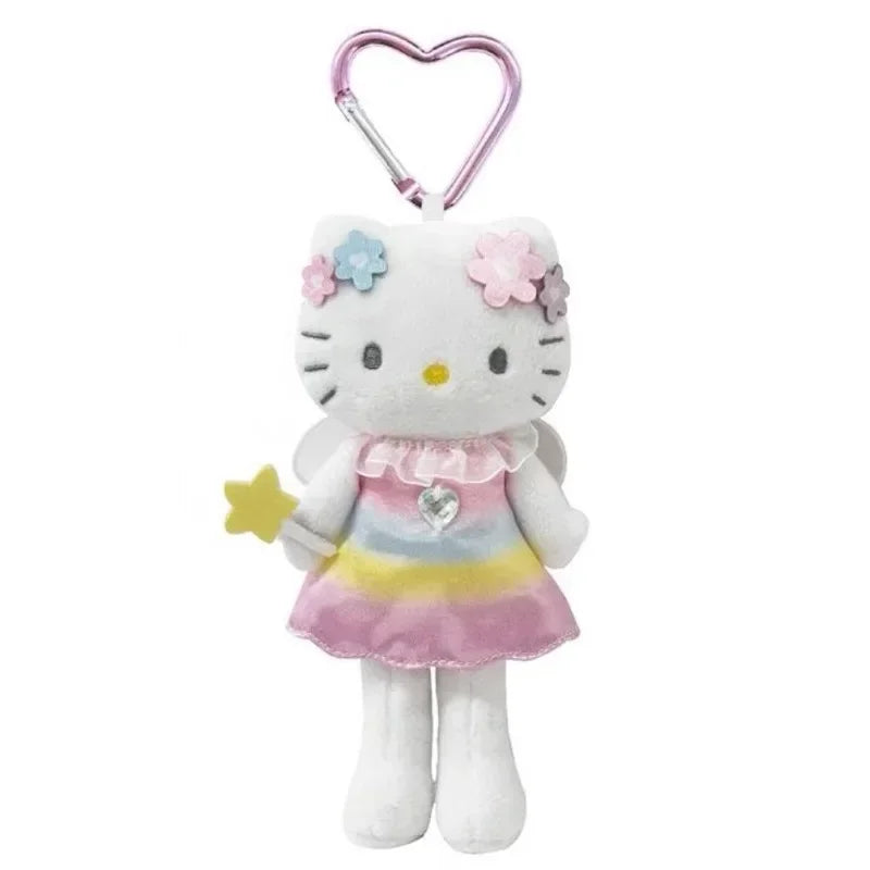 15cm Sanrios Anime Hello Kitty Plush Toy Keychain Long Legged Angel JK Uniform Bag Pendant Stuffed Doll Girl Bag Keychain Gift