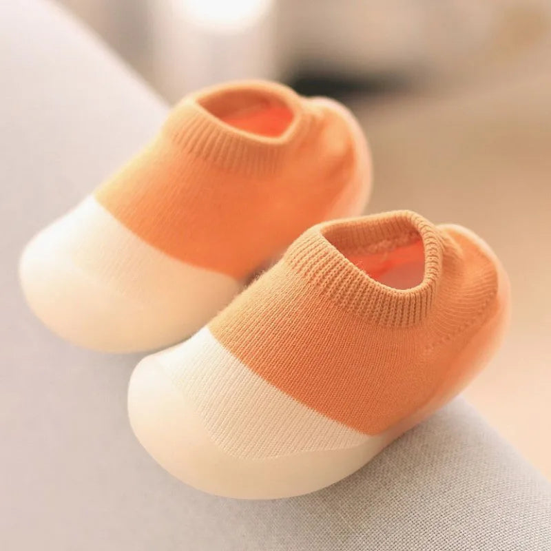 Baby Shoes Toddler First Walkers Infant Boys Girls Kids Rubber Soft Non-Slip Sole Floor Barefoot Casual Shoes Knit Booties