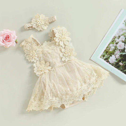 Camila Summer Baby Girls Sleeveless Floral Casual Clothes