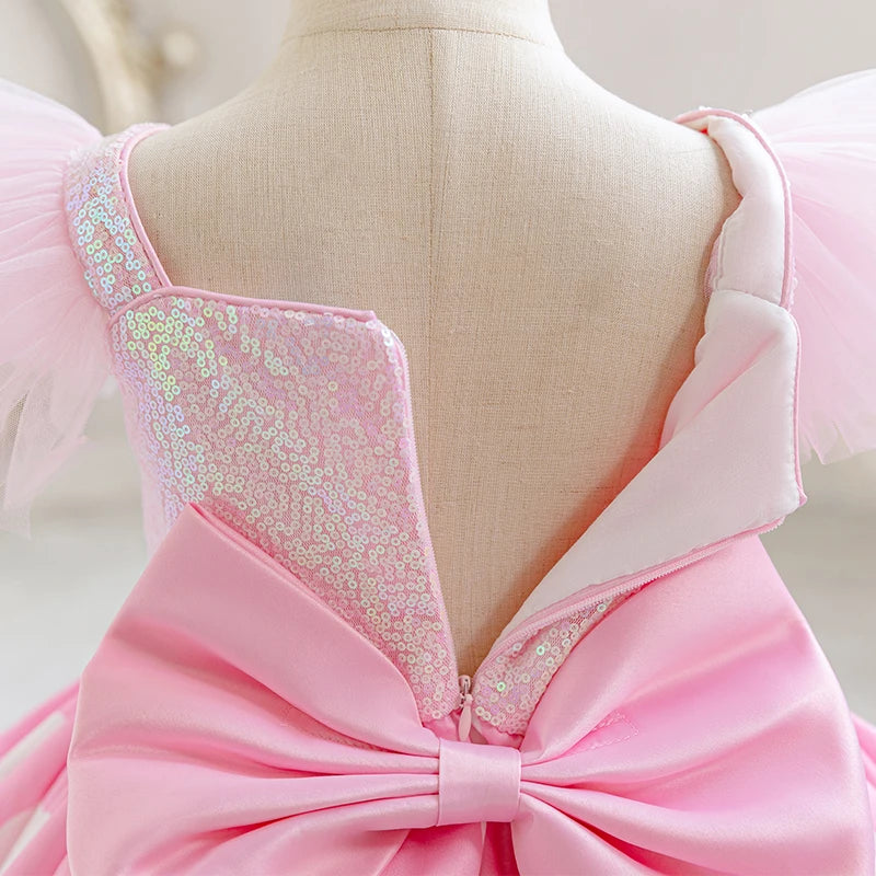 Girls' Princess Dress, Baby's First Birthday Tutu Dress, Flower Girl Wedding Dress