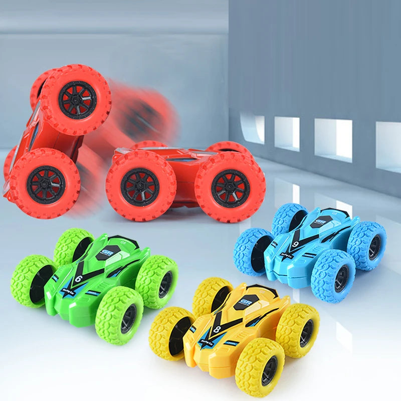Mini Inertia Car Toys For Children Collision Automatic Turnover Double-Sided Running Car Toy