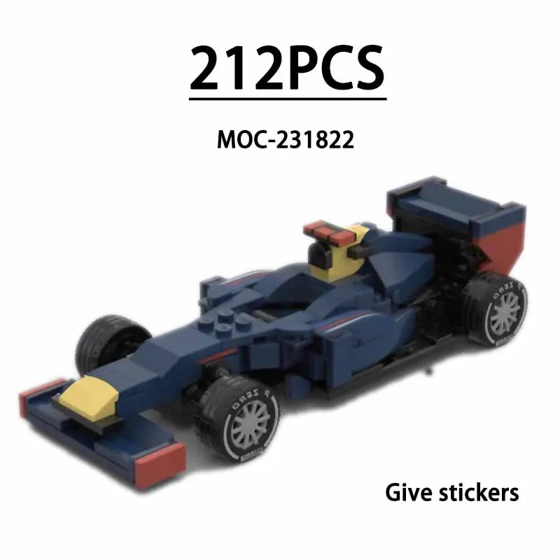 F1 Racing Car Building Blocks 8-Grid Racing Champion Vehicle (With Stickers) Children's Birthday Gift Christmas Toy Gift