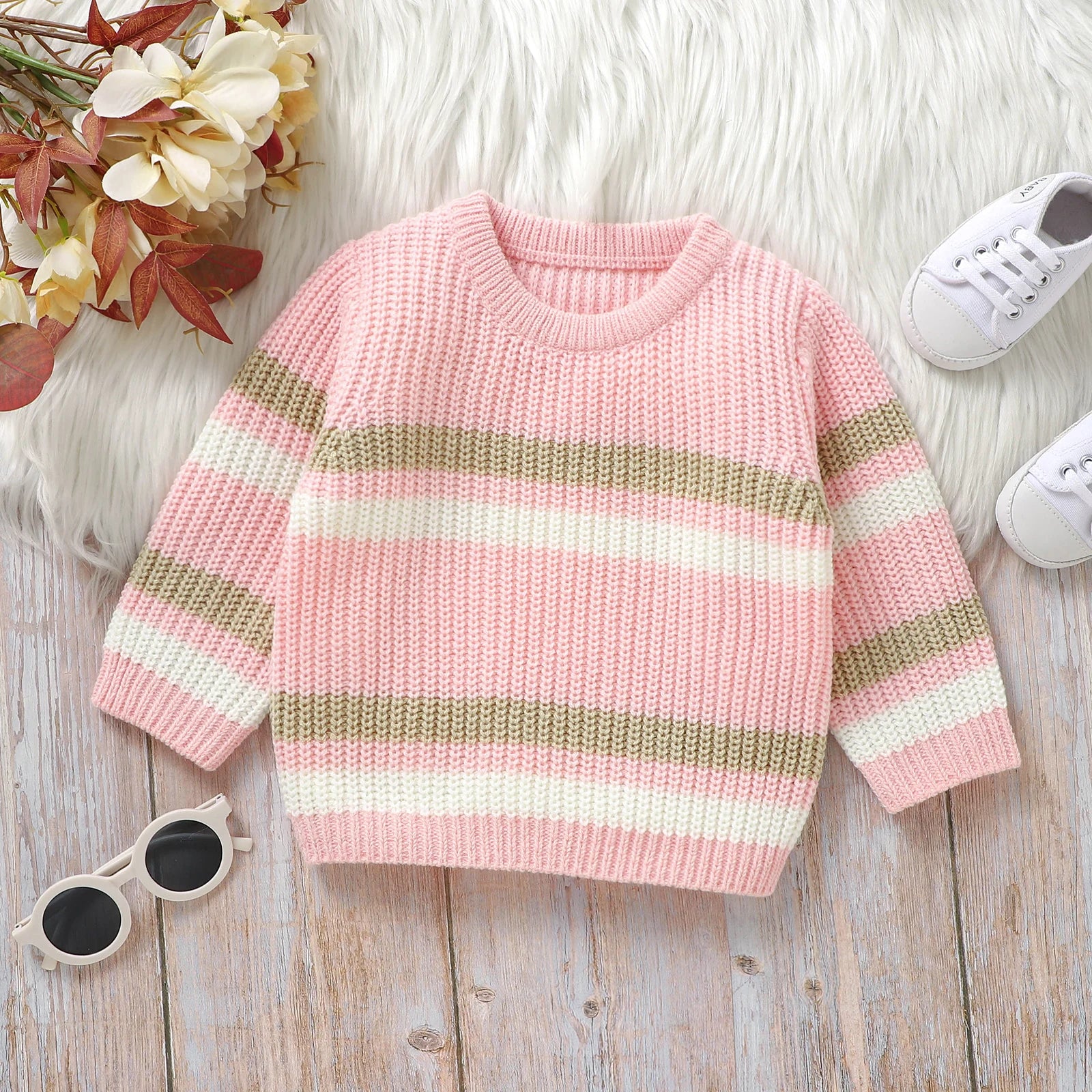 Will Knitted Warm Long Sleeve Stripe Sweater - GuGuTon baby store - Baby Fashion - Toddlers Outfits - Babies Outfits - Toddler Clothes - Kids Clothing - Newborn Clothes - Newborn Wear - Kids Wear - Trending Clothes - Trending Outfits - Fall Fashion - Winter Fashion - Girls Clothes - Boys Clothes - Babies Wear - Kids Accessories - KidsWear - Summer Clothes - Summer Fashion - Summer Trend - Falls Sweaters - Tops - Bottom - Jeans - Blouse - Dresses - Newborn Dresses - Toys