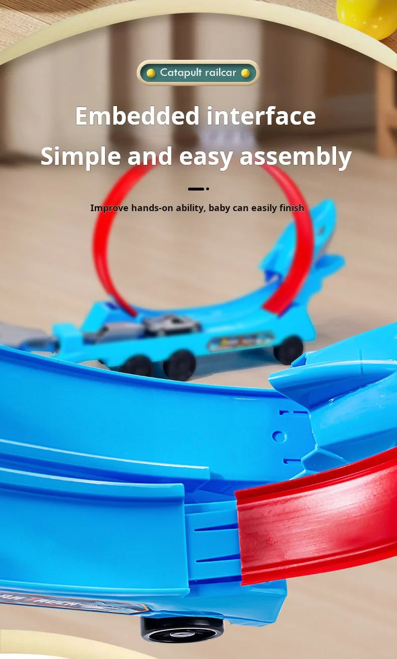 Dinosaur Track Car Sliding Railway Toy Shark  DIY Vehicles Educational Toys