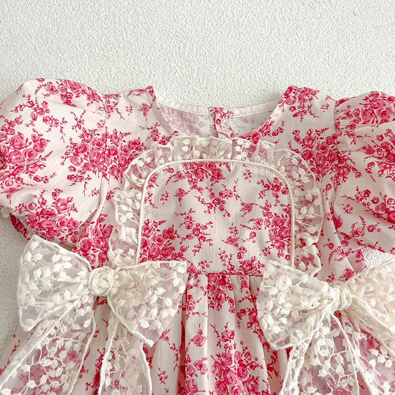 Lace Detail Floral Romper