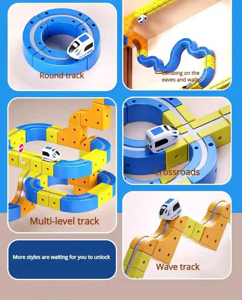 DIY Electric Magnetic Track Set With High-Speed Rail Vehicles (1-100+pieces)