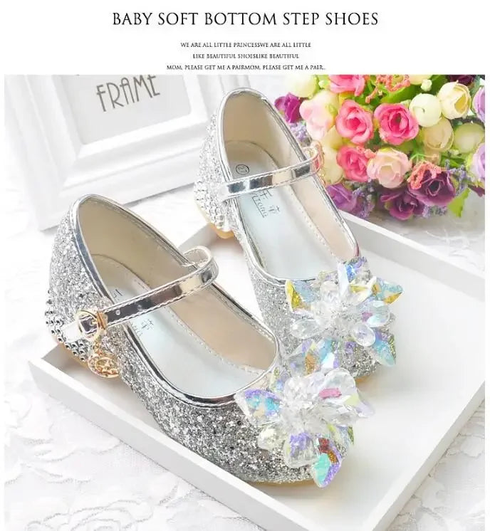Flower Children's Shoes Beach Princess Girl Shoes For Kids Glitter Wedding Party Shoes