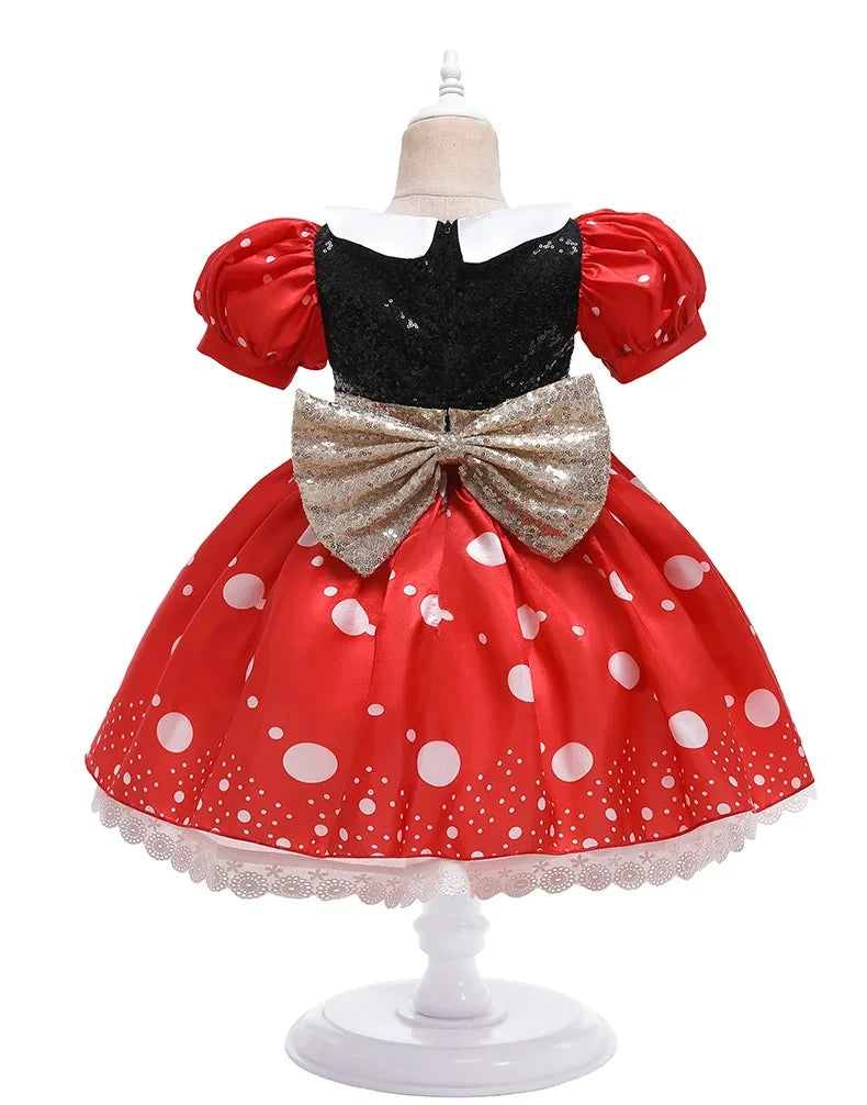 Girl Dress Cartoon Clothes Summer Costume Cosplay Princess Fancy Bow girl dress