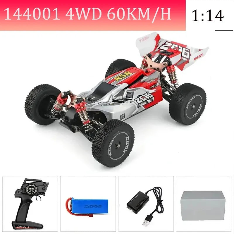 WLtoys144010 4WD Model with A Top Speed of 75 Km/h 1:14 Scale, High-speed Remote-controlled Off-road Drifting Racing Car for Boy