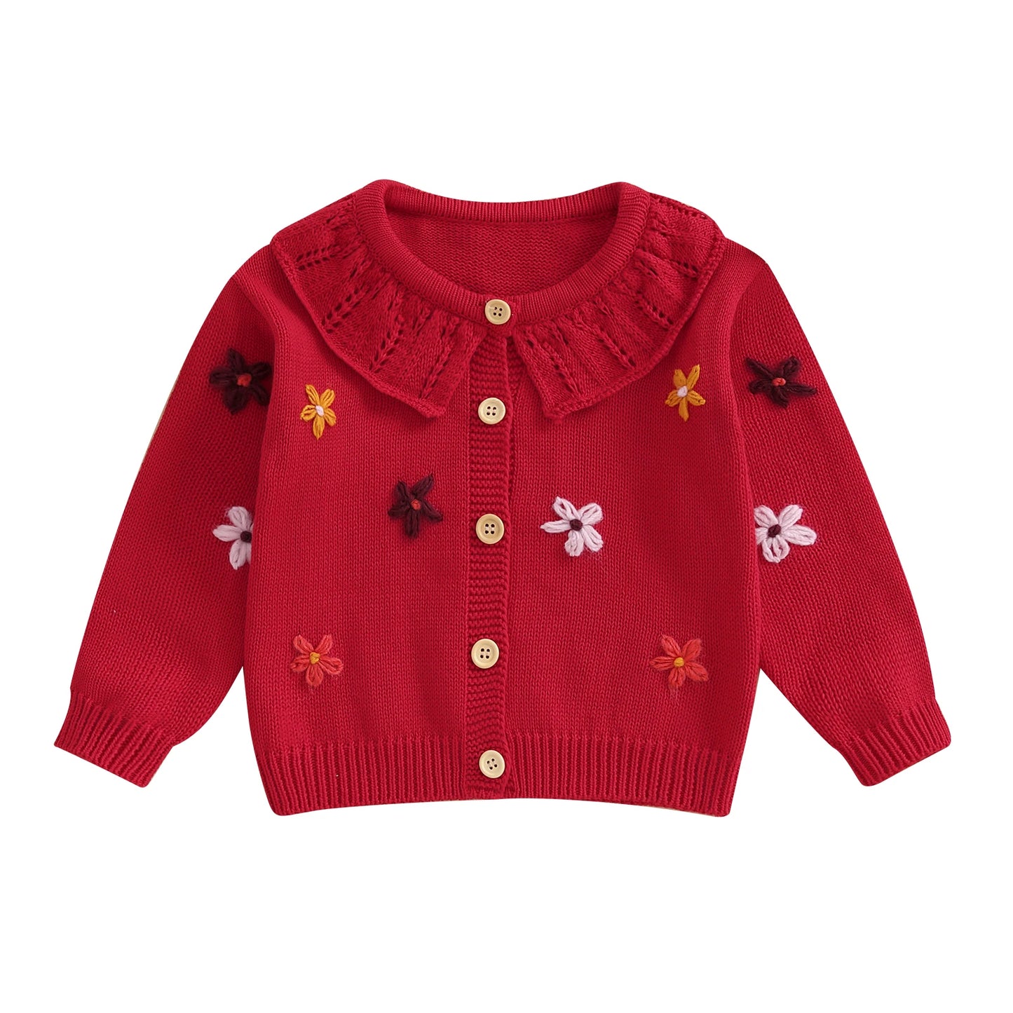 Victoria Flower Button Down Long Sleeve Sweater