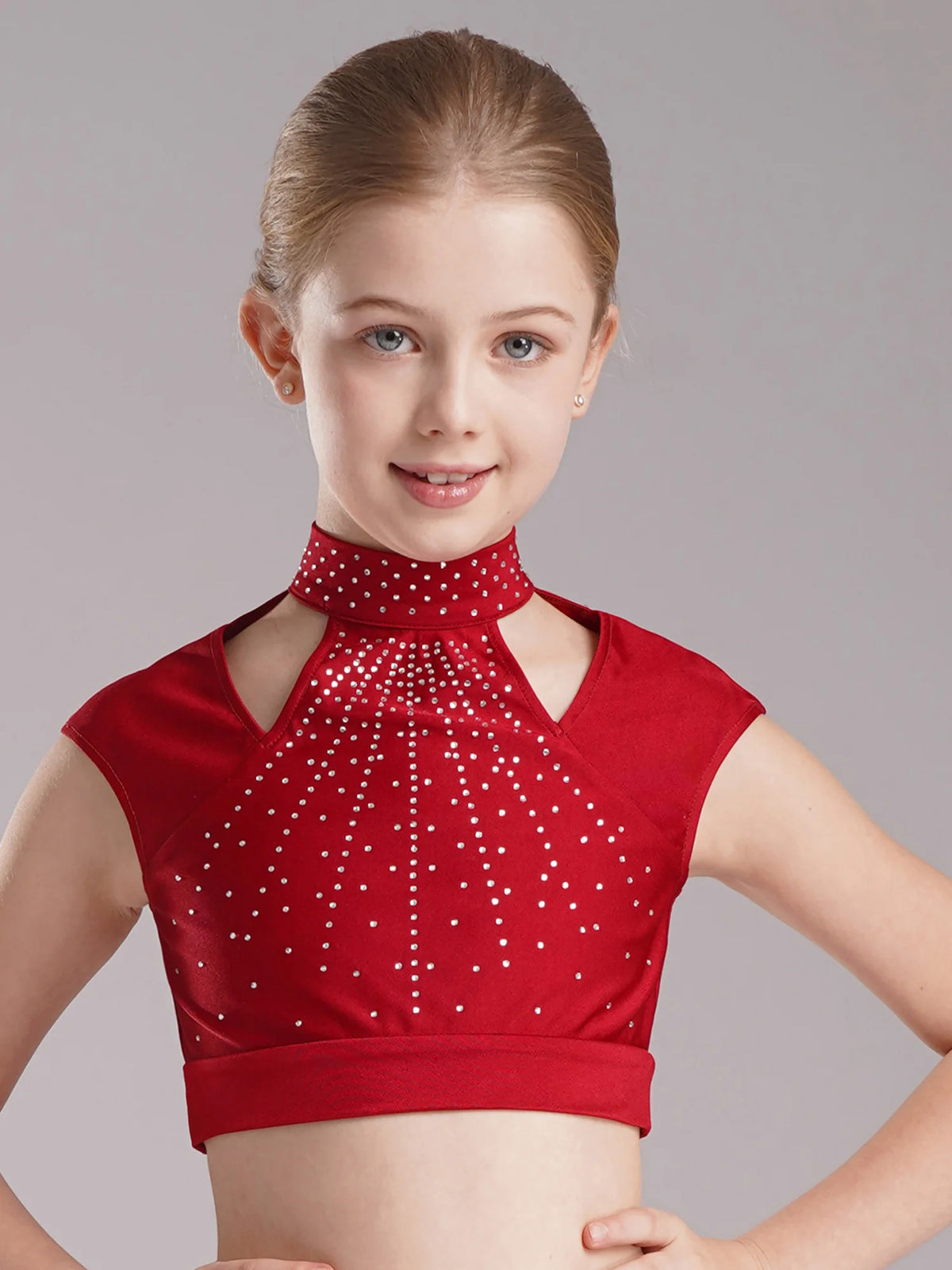 Girls Modern Lyrical Jazz Dance Dress Ballet Gymnastics Skating Performance Costume Kids Cut Out Dancing Leotard Tutu Skirted
