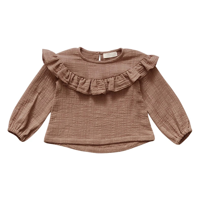 Olivia New Children Vintage Round Neck Ruffle Double Gauze - GuGuTon baby store - Baby Fashion - Toddlers Outfits - Babies Outfits - Toddler Clothes - Kids Clothing - Newborn Clothes - Newborn Wear - Kids Wear - Trending Clothes - Trending Outfits - Fall Fashion - Winter Fashion - Girls Clothes - Boys Clothes - Babies Wear - Kids Accessories - KidsWear - Summer Clothes - Summer Fashion - Summer Trend - Falls Sweaters - Tops - Bottom - Jeans - Blouse - Dresses - Newborn Dresses - Toys