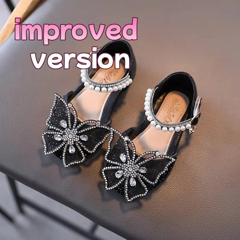 Summer Girls Sandals Fashion Sequins Rhinestone Bow Girls Princess Shoes